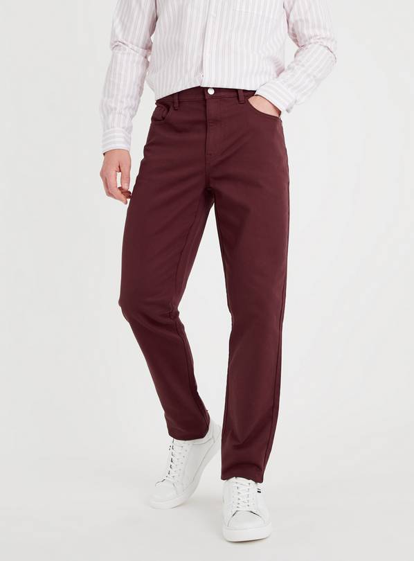 Dark red pants sales mens